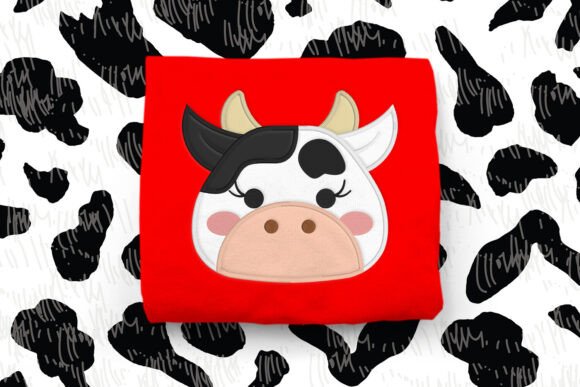 Cow Face Applique Embroidery: A Sweet Gift Design