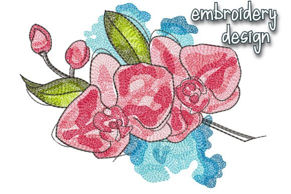Flower Orchid Embroidery Design Review for Etsy Sellers
