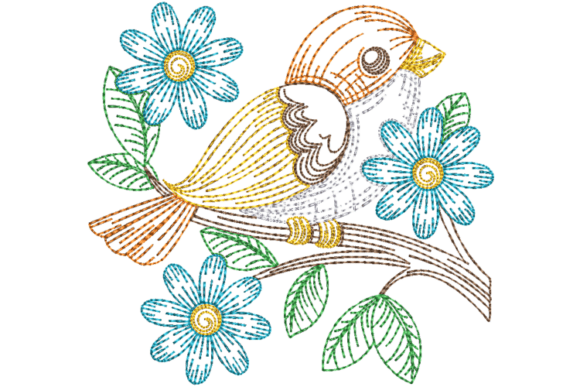 Orange Spring Bird Embroidery Design Review