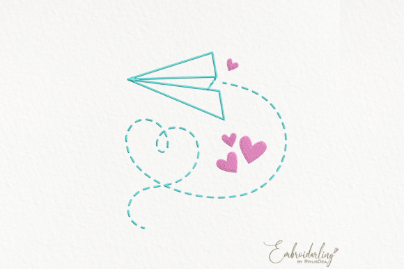 Paper Plane with Hearts Embroidery Design Review