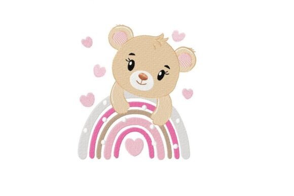 Rainbow Teddy Bear Embroidery Design Review